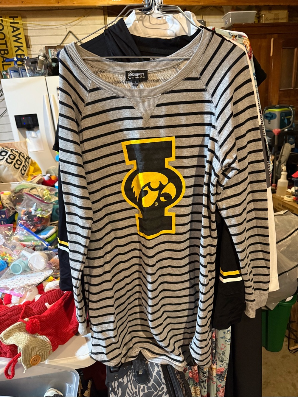 Iowa Hawkeyes Gameday Couture Striped Sweatshirt Tunic Large